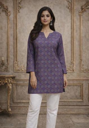 Picture of Bewitching Rayon Purple Kurtis & Tunic