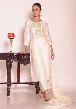 Picture of Grand Silk Cornsilk Readymade Salwar Kameez
