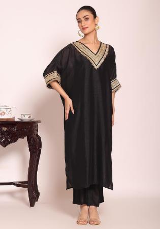 Picture of Classy Silk Black Readymade Salwar Kameez