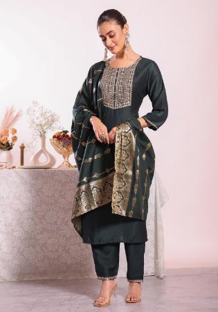 Picture of Appealing Silk Black Readymade Salwar Kameez