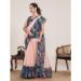 Picture of Excellent Linen & Silk Dark Slate Grey Saree