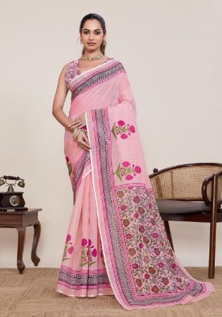 Picture of Graceful Linen & Silk Thistle Saree