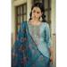 Picture of Lovely Silk Cadet Blue Readymade Salwar Kameez