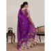 Picture of Comely Linen & Silk Purple Saree