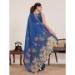 Picture of Fascinating Linen & Silk Dark Slate Blue Saree