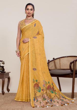 Picture of Exquisite Linen & Silk Sandy Brown Saree