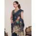 Picture of Charming Linen & Silk Dark Slate Grey Saree