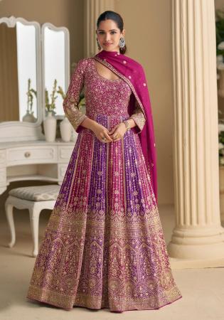 Picture of Bewitching Georgette Rosy Brown Anarkali Salwar Kameez