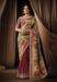 Picture of Amazing Silk & Organza Maroon Saree