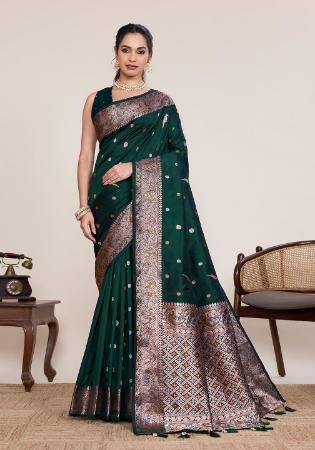 Picture of Ravishing Silk Medium Sea Green Saree
