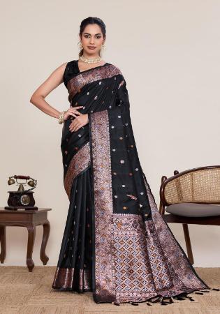 Picture of Magnificent Silk Black Saree