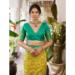 Picture of Pretty Silk Golden Rod Saree