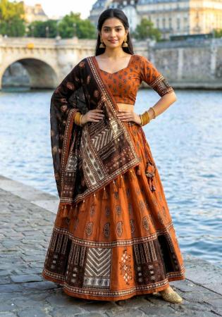 Picture of Admirable Rayon & Cotton Chocolate Lehenga Choli