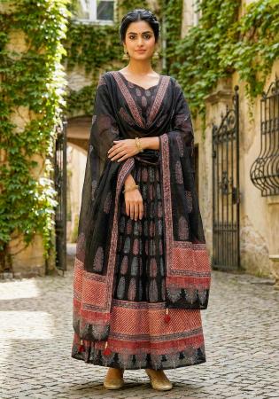 Picture of Lovely Rayon & Cotton Black Lehenga Choli