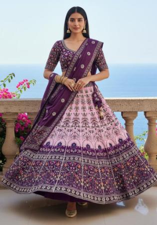 Picture of Admirable Rayon & Cotton Purple Lehenga Choli