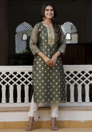 Picture of Beautiful Silk Sea Green Kurtis & Tunic