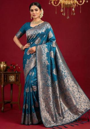 Picture of Comely Silk Midnight Blue Saree