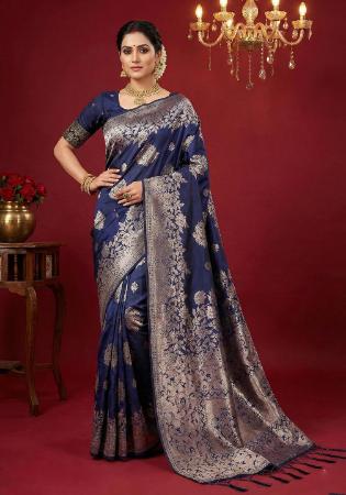 Picture of Ideal Silk Dark Slate Blue Saree