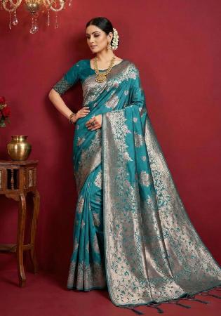 Picture of Splendid Silk Midnight Blue Saree
