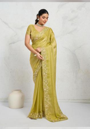 Picture of Appealing Chiffon Dark Khaki Saree