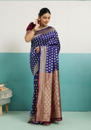 Picture of Pretty Silk Dark Slate Blue Saree