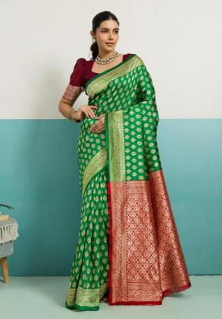 Picture of Taking Silk Olive Saree
