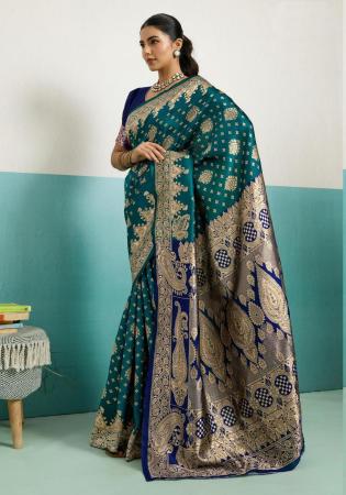 Picture of Stunning Silk Teal Saree