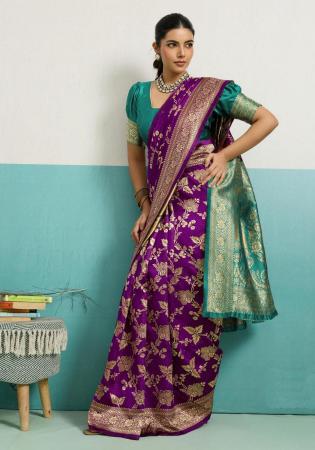 Picture of Gorgeous Silk Purple Saree