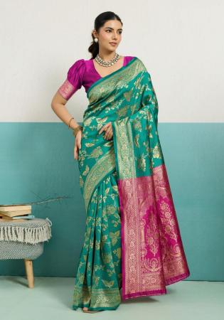 Picture of Nice Silk Dark Cyan Saree