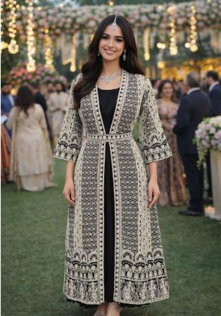 Picture of Taking Chiffon & Silk Grey Readymade Gown