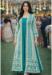 Picture of Excellent Chiffon & Silk Teal Readymade Gown
