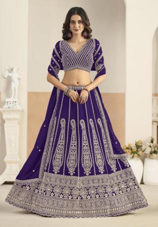 Picture of Ravishing Georgette Purple Lehenga Choli