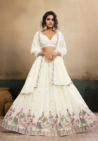 Picture of Graceful Georgette White Lehenga Choli
