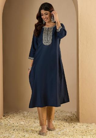 Picture of Beauteous Silk Navy Blue Kurtis & Tunic