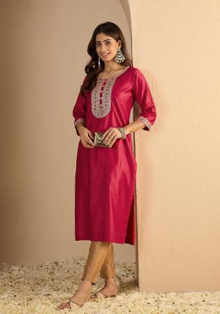 Picture of Radiant Silk Fire Brick Kurtis & Tunic