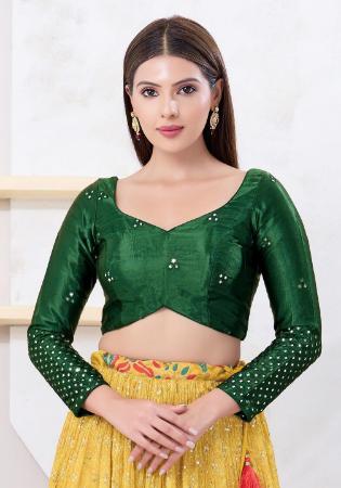 Picture of Lovely Silk Forest Green Designer Blouse
