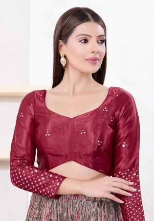 Picture of Taking Silk Maroon Designer Blouse