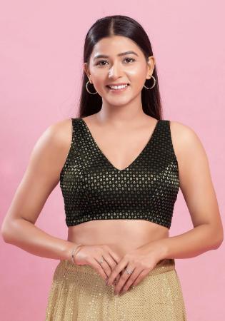 Picture of Bewitching Rayon & Chiffon Black Designer Blouse