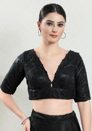 Picture of Wonderful Cotton & Silk Black Designer Blouse