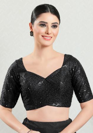 Picture of Pretty Cotton & Silk Black Designer Blouse