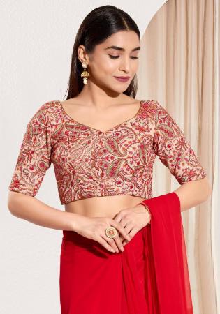 Picture of Stunning Cotton & Silk Off White Designer Blouse