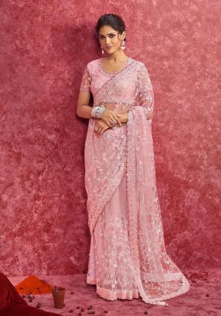 Picture of Resplendent Net Rosy Brown Saree