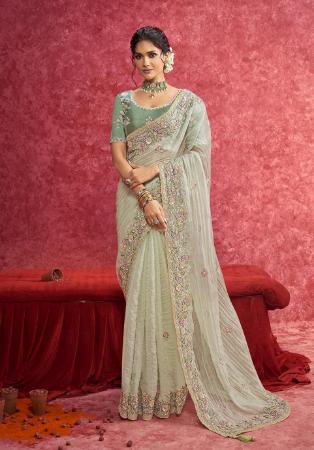 Picture of Fine Net Rosy Brown Saree
