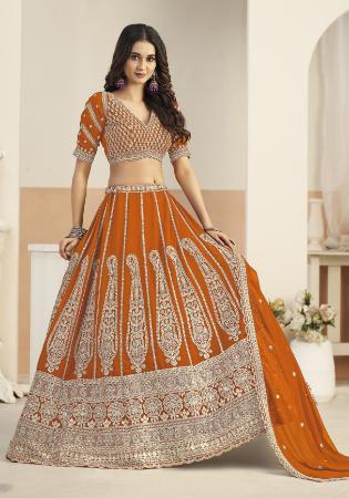 Picture of Comely Georgette Orange Lehenga Choli