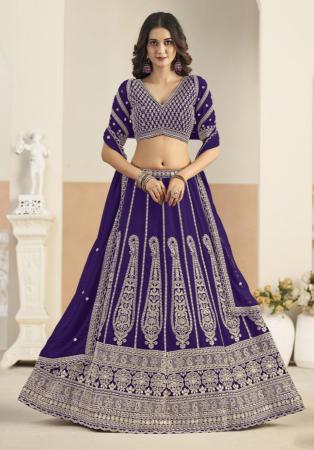 Picture of Ravishing Georgette Dark Slate Blue Lehenga Choli
