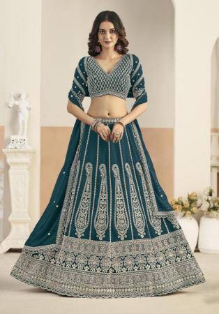 Picture of Radiant Georgette Teal Lehenga Choli
