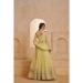 Picture of Sublime Net Dark Khaki Lehenga Choli