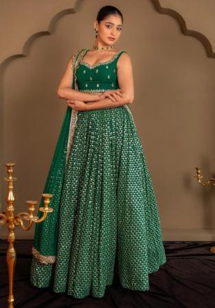 Picture of Lovely Georgette Sea Green Lehenga Choli