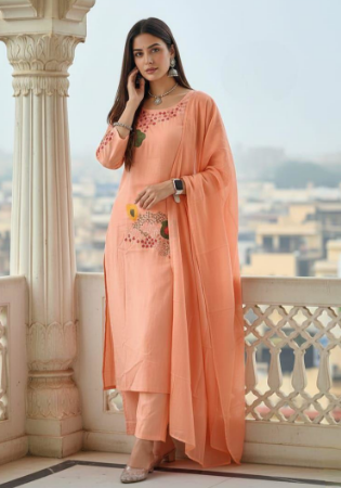 Picture of Excellent Cotton Burly Wood Readymade Salwar Kameez