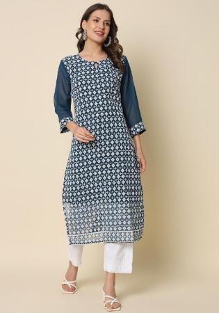 Picture of Stunning Georgette Medium Orchid Kurtis & Tunic